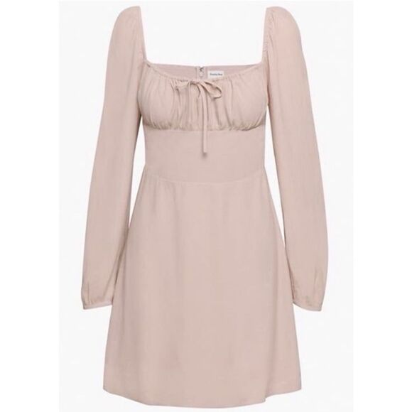 Aritzia Sunday Best Delilah Long Sleeve Mini Dress in Damask Pink Size Small - Picture 1 of 7